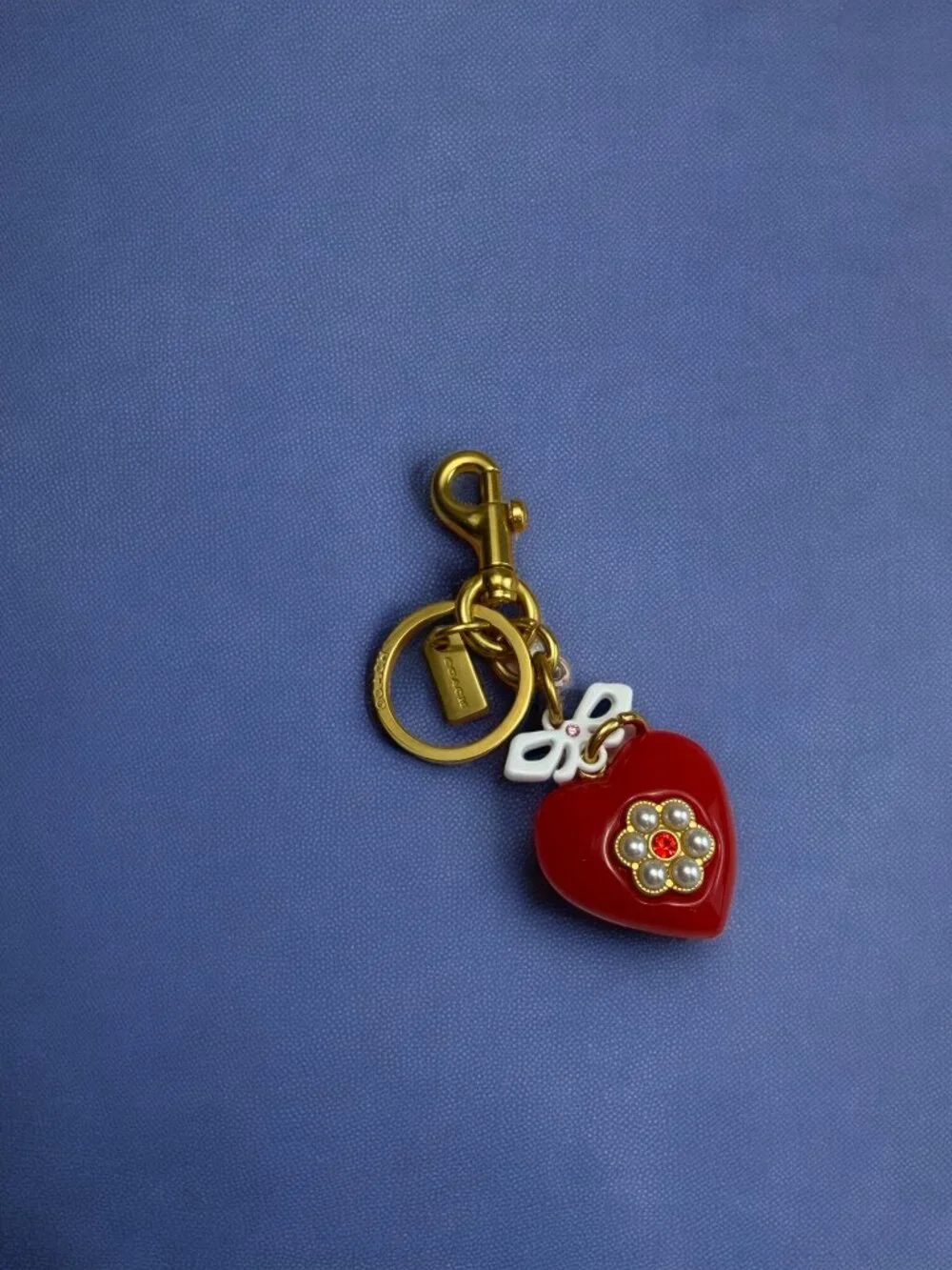 🌸Coach Red Heart Keychain
